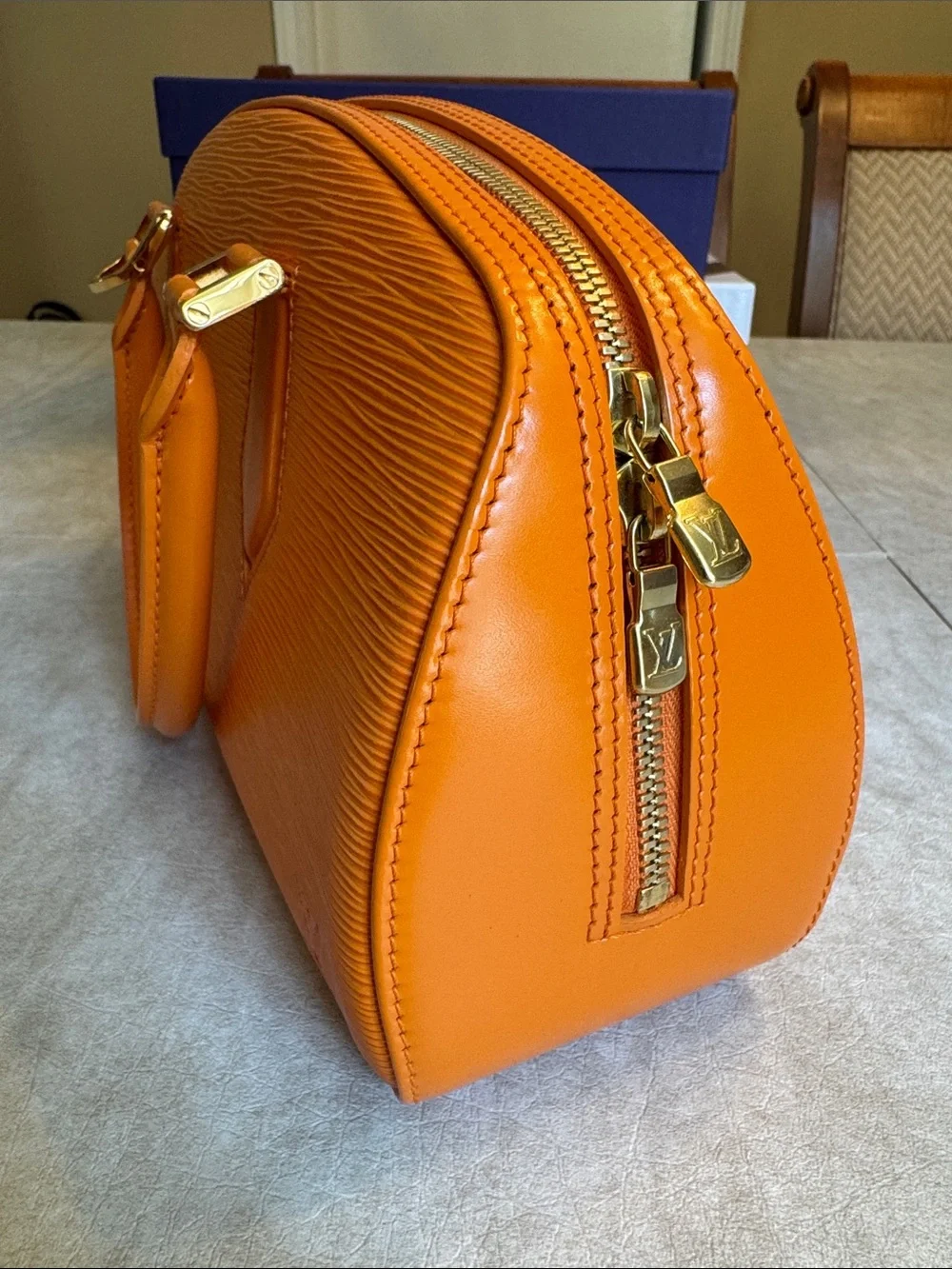 Louis Vuitton Orange Leather Satchel